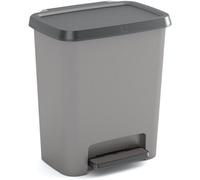 Poubelle a pédale - CURVER - COMPATTA - 25 L - Gris anthracite - Polypropylene