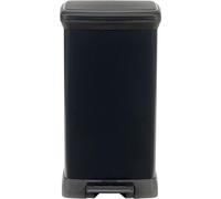 Poubelle à Pédale Curver Decobin, 50 L, Rectangulaire, Noir Carbone, Aspect Inox