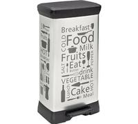 Poubelle à Pédale Curver Décor Kitchen, 39 x 29 x 73 cm, Polypropylène Argent, Rectangulaire