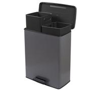 Poubelle à Pédale Duo 26 L + 26 L 48.6 X 28.4 X H61.5 Cm Gris - Deco Bin - Curver