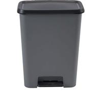 Poubelle à Pédale Duo, Curver Compatta, 23 L + 23 L, Gris Anthracite, Polypropylène