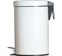 Poubelle à pédale en métal, blanc, 3 litres
