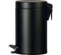 Poubelle à pédale en métal, noir, 3 litres