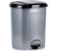 Poubelle à pédale en plastique grise 50 l