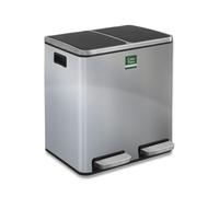 Poubelle à pédale | Felix | Système de tri | Acier inoxydable | 2 x 30 litres (60 litres)