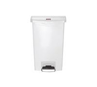 Poubelle à Pédale Frontale Large Blanche 50L Slim Jim Step On Rubbermaid
