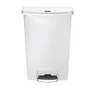 Poubelle à pédale frontale large blanche 90L - Rubbermaid