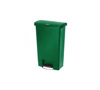 Poubelle à pédale frontale large verte 50L Slim Jim Step-On - - CW587