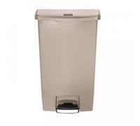 Poubelle à pédale frontale PRO 68 Litres en polyéthylène beige SLIM JIM