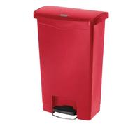 Poubelle à Pédale Frontale Slim Jim Rouge 50L - Rubbermaid