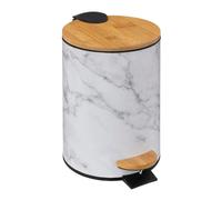 Poubelle à Pédale Imprimé Marbre "Léa" 3L Blanc