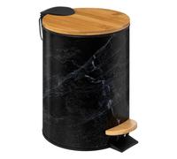 Poubelle à Pédale Imprimé Marbre "Léa" 3L Noir