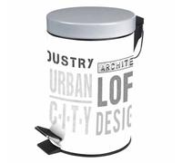 Poubelle à Pédale Imprimée Urban Loft 3L Blanc