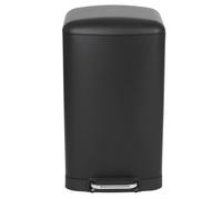 Kitchen Move Poubelle de cuisine à pédale GREENWICH — 40 L, acier inox Noir mat, couvercle bombé