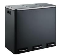 Poubelle à pédale Karat Felix – Poubelle en acier inoxydable avec système de tri des déchets à 2 ou 3 compartiments, fermeture silencieuse, 30 à 60 litres, disponible en plusieurs couleurs