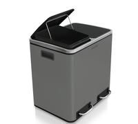 Poubelle à pédale Karat Felix Système de tri Anthracite 2 x 15 litres (30 litres)