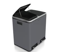 Poubelle à pédale Karat Felix Système de tri Gris foncé 2 x 30 litres (60 litres)