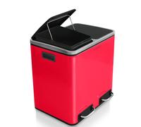 Poubelle à pédale Karat Felix Système de tri Rouge framboise 2 x 15 litres (30 litres)