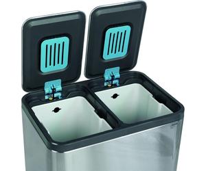 Poubelle à pédale MAUL MAULcycle 40 l en acier inoxydable 37,6 x 47 x 49 cm argent