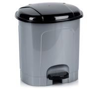 Poubelle à pédale - ORION - 5,5L - Plastique gris - Insert amovible - 24x23,5x27 cm - Mécanisme à pédale