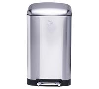 Poubelle à pédale, poubelle avec couvercle Soft Close, ouverture à pédale, inox, anti-traces de doigts, poignée, insert plastique amovible, vol. 20 litres, argenté