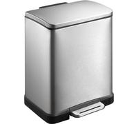 Poubelle à pédale rectangulaire 20 litres, EKO - inox mat