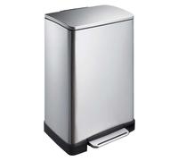 Poubelle à pédale rectangulaire 40 litres, EKO - inox mat