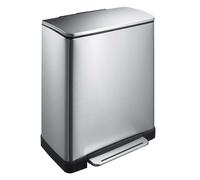Poubelle à pédale rectangulaire 50 litres, EKO - inox mat