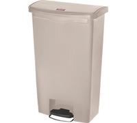 Poubelle à pédale Rubbermaid Slim Jim à marche avant, beige, 68 L