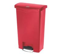 Poubelle à pédale Rubbermaid Slim Jim rouge 50 L