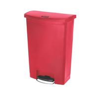 Poubelle à pédale Rubbermaid Slim Jim rouge 90 L