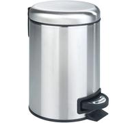 Poubelle à Pédale Salle De Bain Wenko Modèle Leman, Poubelle Salle De Bain, Poubelle Wc, Collecteur De Déchet Bureau, Contenance 3l, Coloris Inox Mat, 17x25x22,5cm