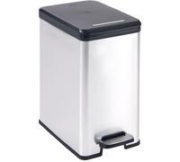 DECO SLIM BIN Poubelle 25L avec pédale argent métallique