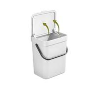 Poubelle À Porte D'armoire - Corbeille À Déchets À Double Ouverture en Matériau PP 3L 5L, Conception De Couvercle Peu Encombrante, Poubelle Murale, Compacte | Support À Compost Étanche pour C