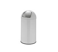 Poubelle à poussoir / Poubelle automatique PUSH 50L satin blanc