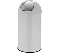 Poubelle à poussoir / Poubelle automatique PUSH 50L satin blanc hjh OFFICE Blanc G