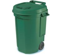 Poubelle extérieure avec roues et poignée 110 litres - Vert