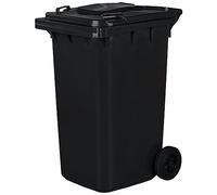 Poubelle à roulettes avec roues en caoutchouc 240 litres noir