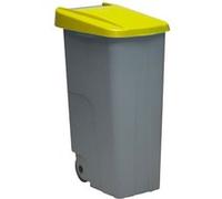 Poubelle à Roulettes Denox 110 L 58 x 41 x 89 cm Jaune et gris Gris G