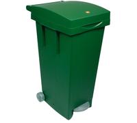 Poubelle à roulettes et à pédale pour le tri sélectif, 80 litres, ICS - Green