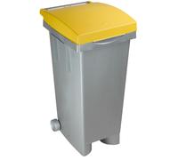 Poubelle à roulettes pour le tri sélectif 80 litres Tata ICS - Jaune