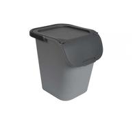 Poubelle à tri avec grande ouverture 40 litres - Gris
