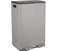 Poubelle à tri sélectif 60 litres - Grande poubelle à pédale en inox - Couleur taupe - Mécanisme Soft-Close Poubelle 60 litres