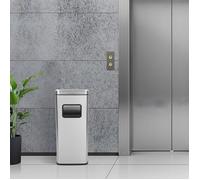 Poubelle acier inoxydable 58 L - Collecteur de déchets pour ascenseur dans l’escalier