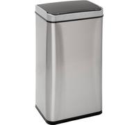 Poubelle automatique 40L, acier inoxydable, argent