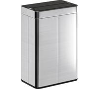 Poubelle automatique à capteur, 55 L, acier inoxydable, couvercle papillon