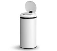 poubelle automatique blanche - Juskys - 40 L - Détecteur de mouvement - Couvercle automatique - Étanche