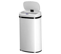 Poubelle automatique blanche - Juskys - Détecteur de mouvement - Capacité 60 L - Couvercle étanche