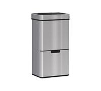 HomCom Poubelle de cuisine automatique tri sélectif 72L 3 compartiments acier inox 42 x 30 x 81 cm