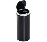 HOMCOM Poubelle automatique 42L, poubelle de cuisine en acier galvanisé à capteur de mouvement et bac interne amovible, noir